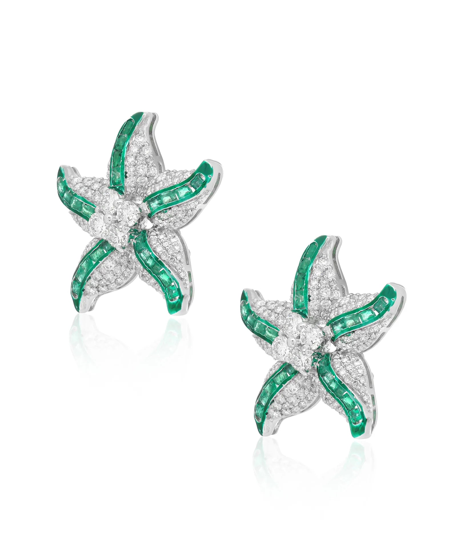 Star Pop Emerald Studs | AMARIS JEWELS | Fine Jewelry 