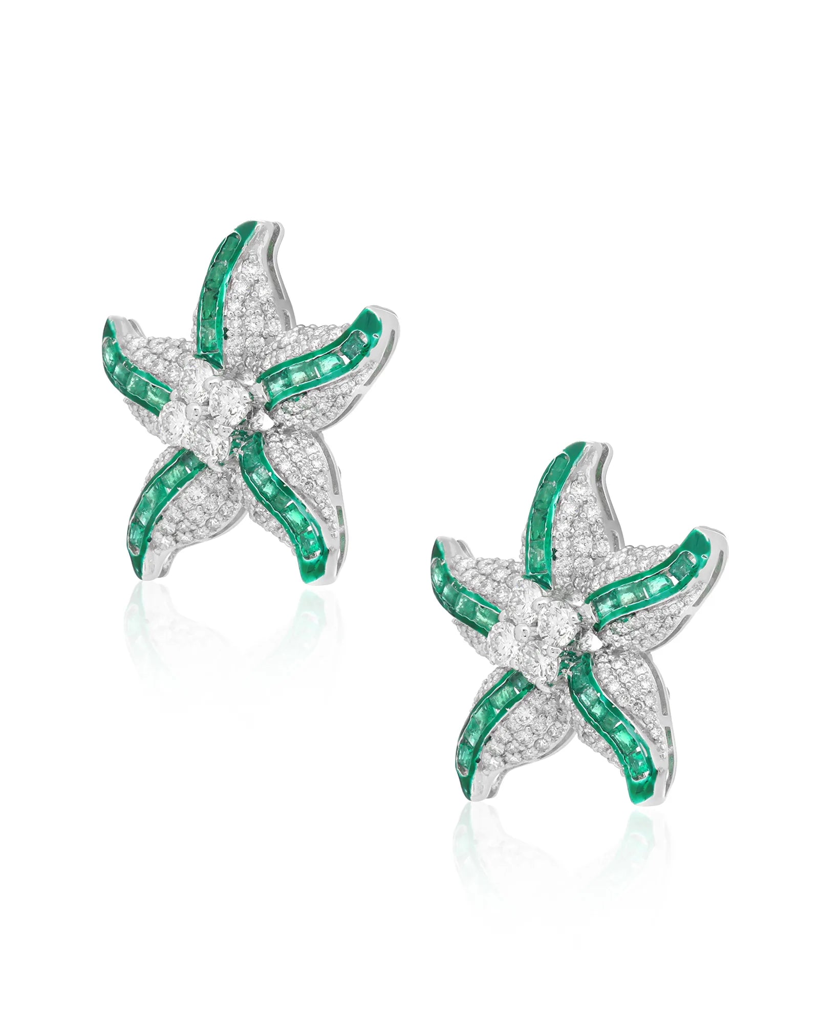 Star Pop Emerald Studs | AMARIS JEWELS | Fine Jewelry 
