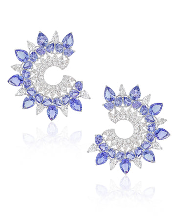 Sunburst Earrings (Tanzanite)