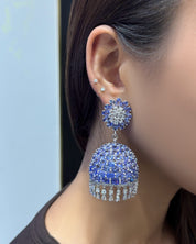 Tanzanite Swirl Jhumkas | AMARIS JEWELS | Fine Jewelry 