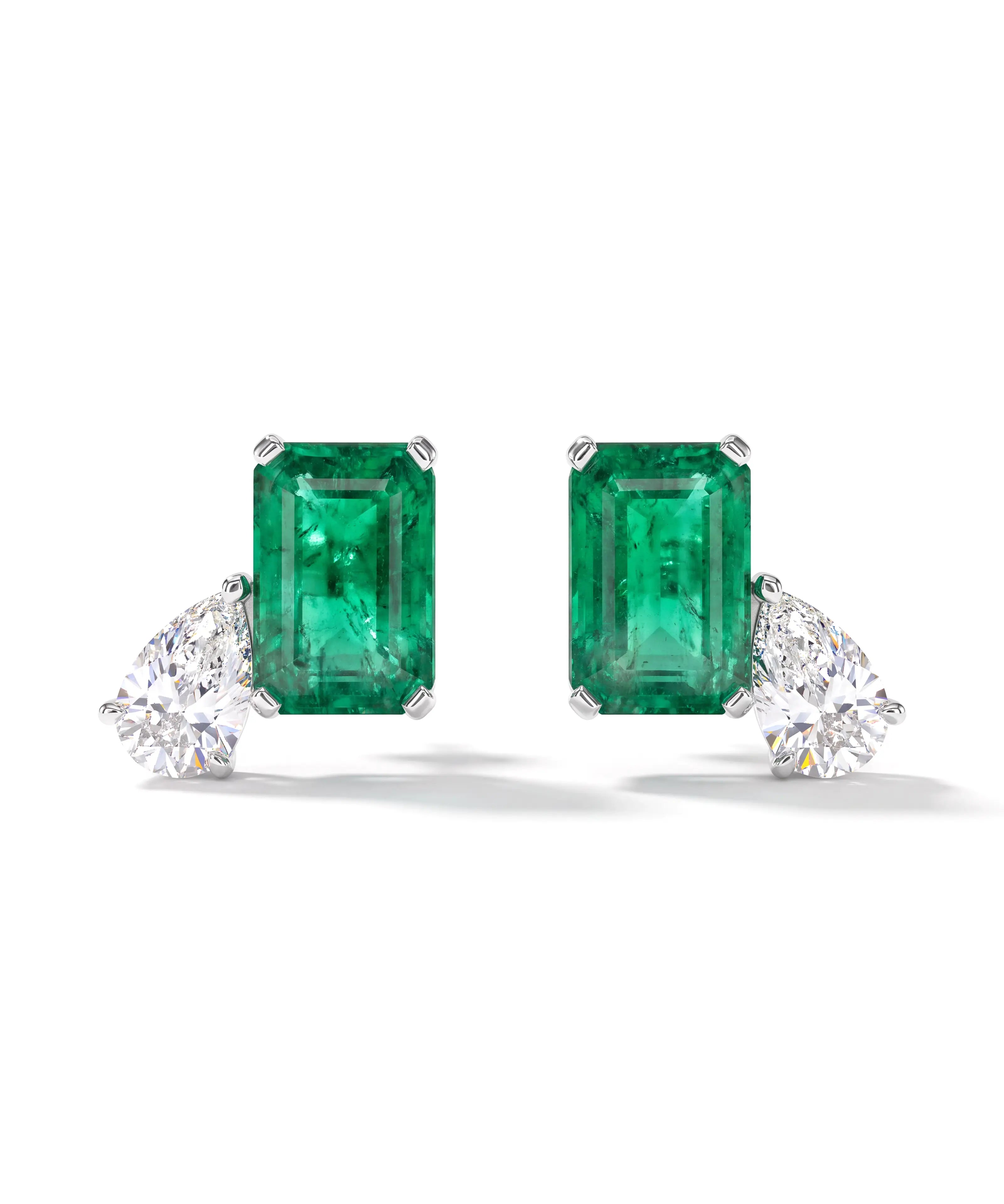 To The Moon and Back Emerald Studs | AMARIS JEWELS | Fine Jewelry