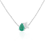 Toi et Moi Pendant (Emerald) | AMARIS JEWELS | Fine Jewelry 