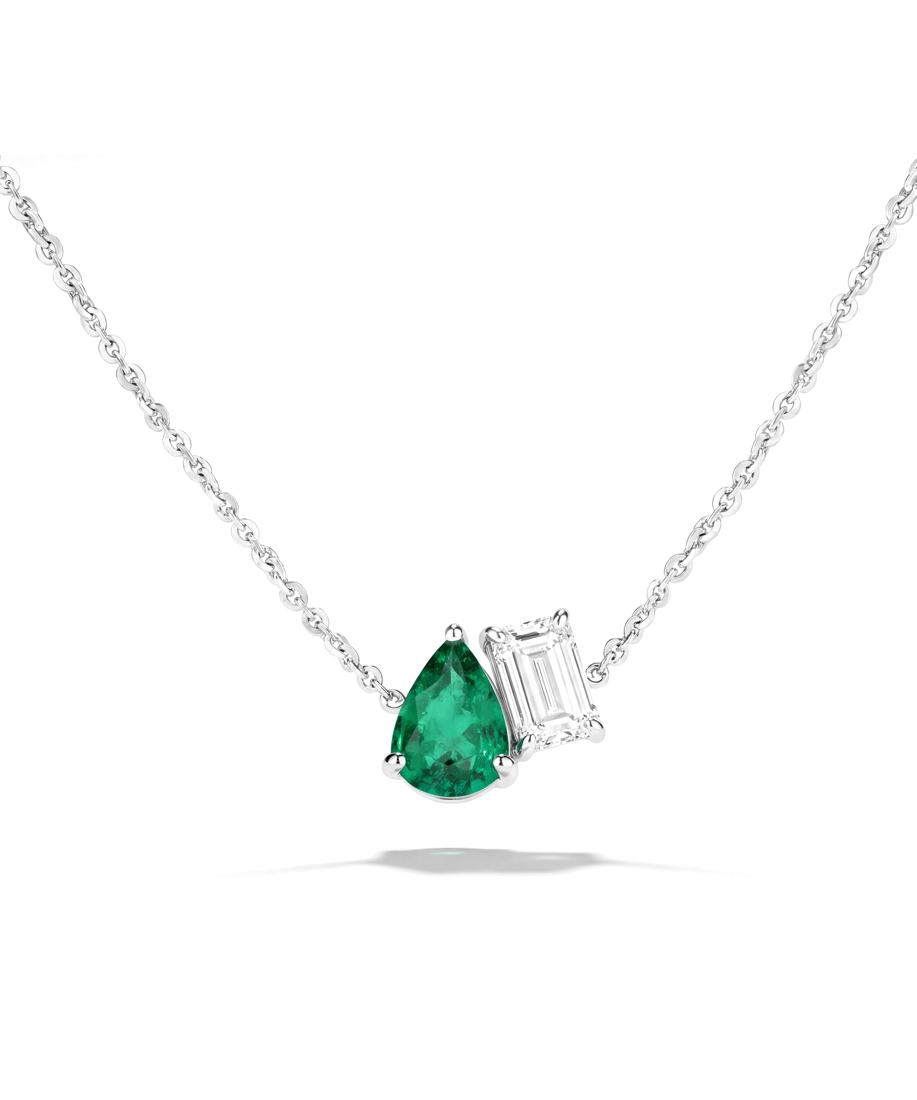 Toi et Moi Pendant (Emerald) | AMARIS JEWELS | Fine Jewelry