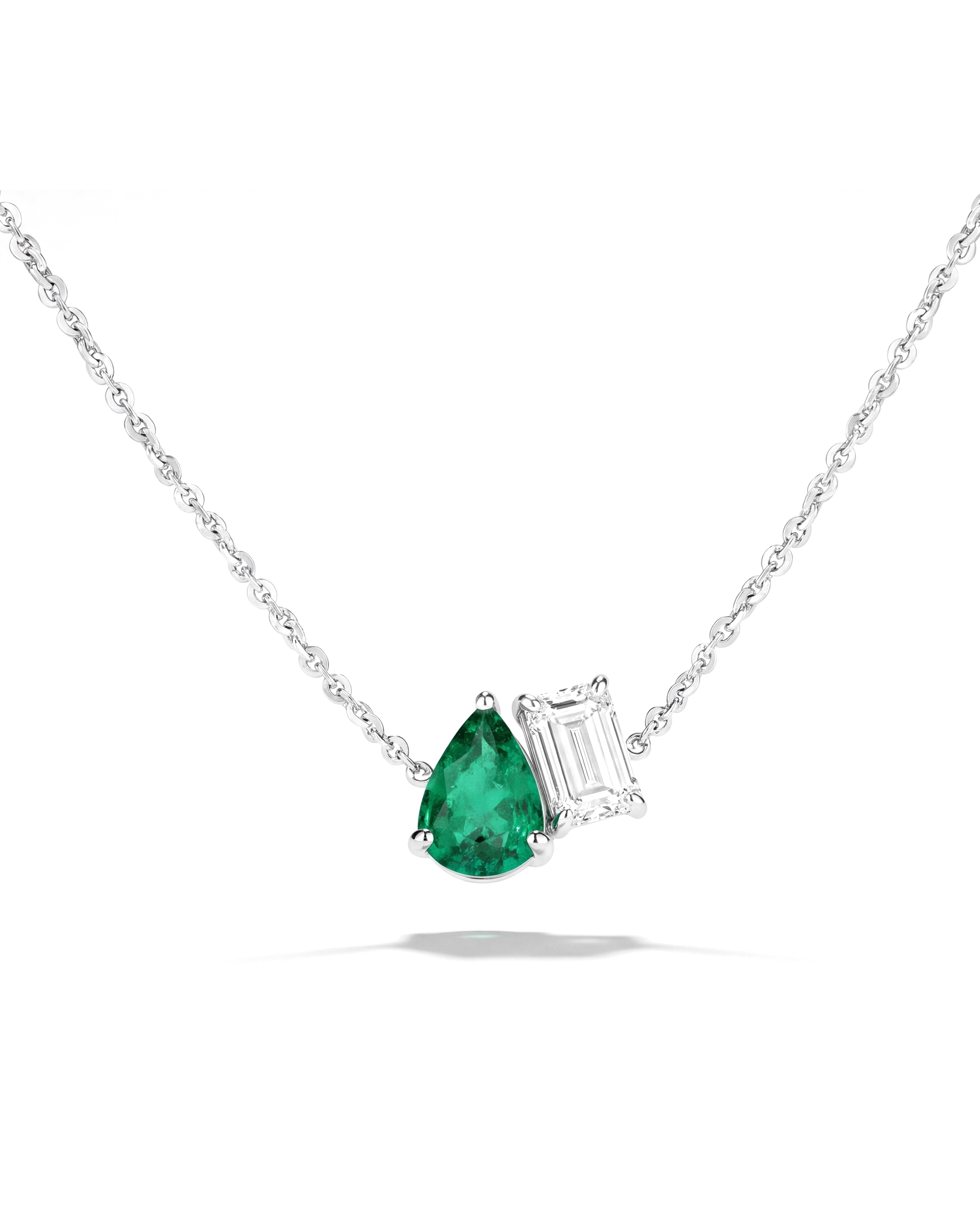 Toi et Moi Pendant (Emerald) | AMARIS JEWELS | Fine Jewelry
