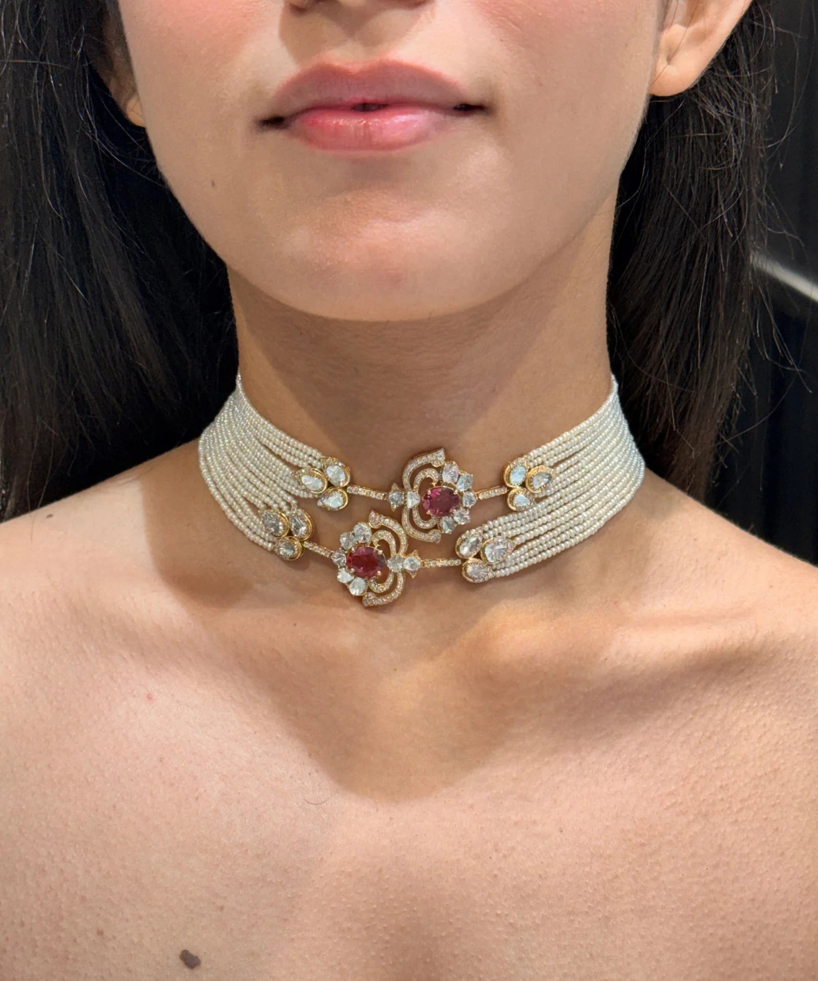 Tourmaline Polki pulse choker | AMARIS JEWELS | Fine Jewelry
