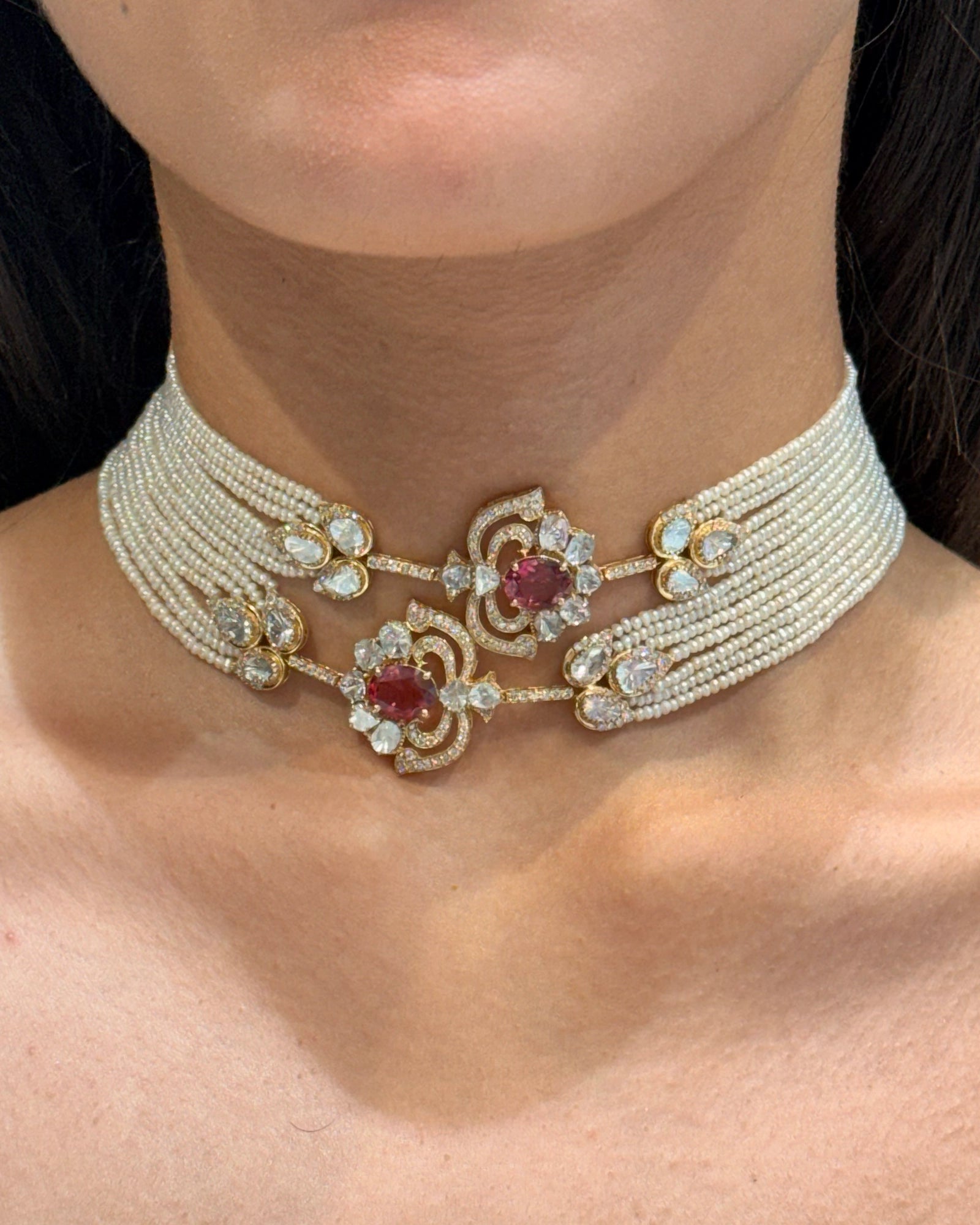 Tourmaline Polki pulse choker