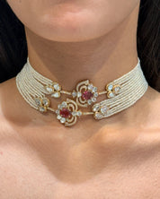 Tourmaline Polki pulse choker