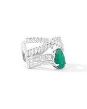 Emerald Cross Ring