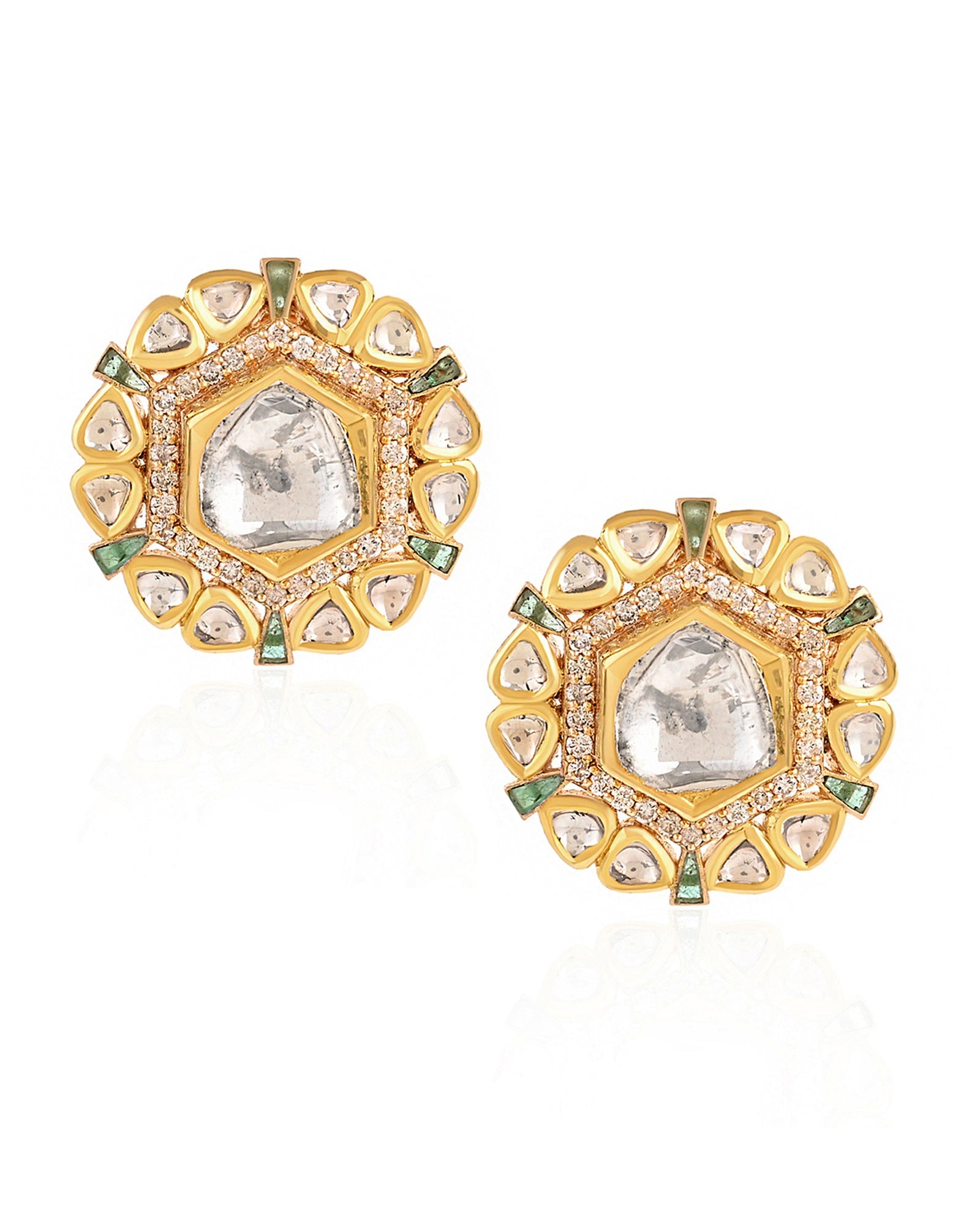 Sitara Hexa Polki Studs