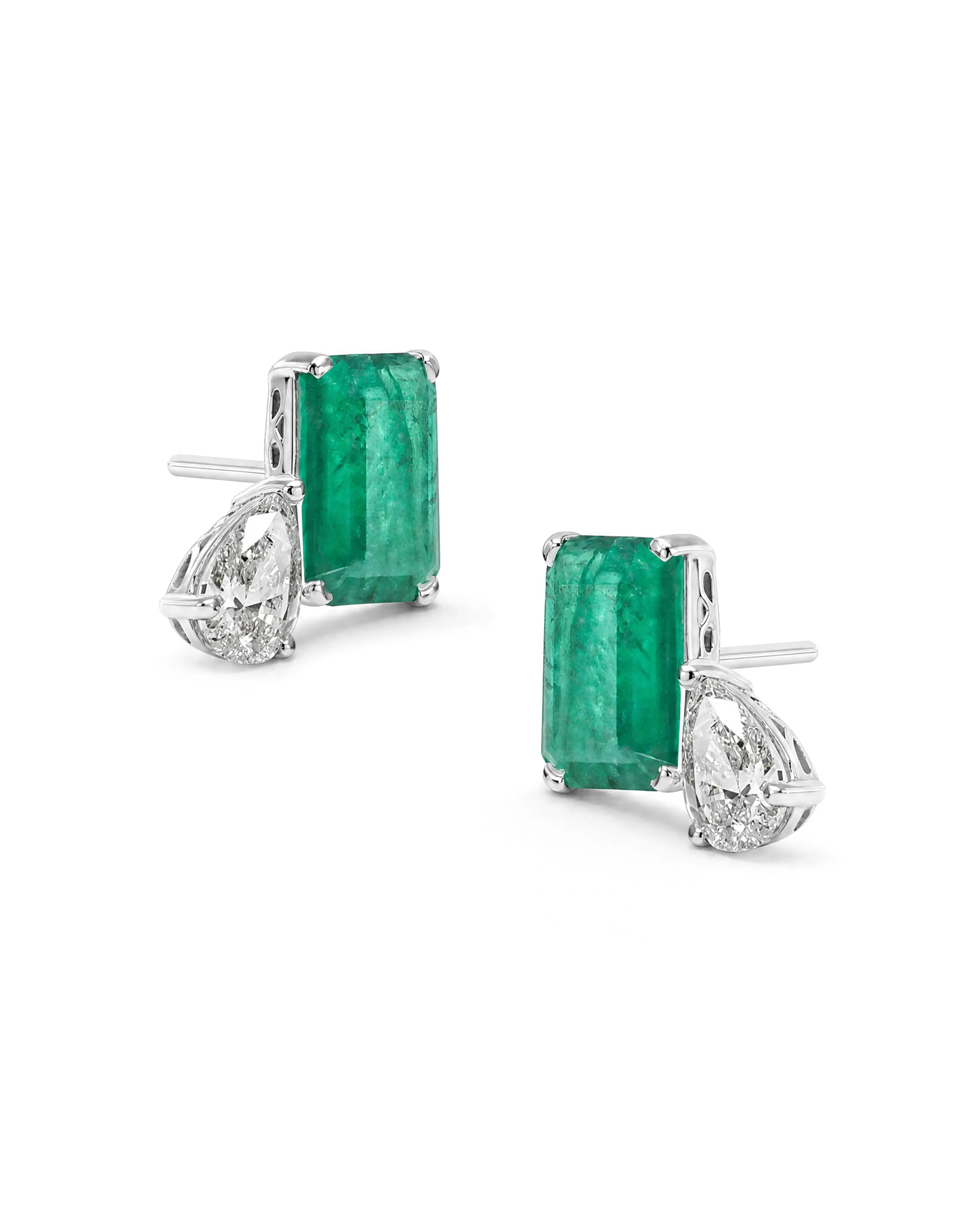 To The Moon and Back Emerald Studs