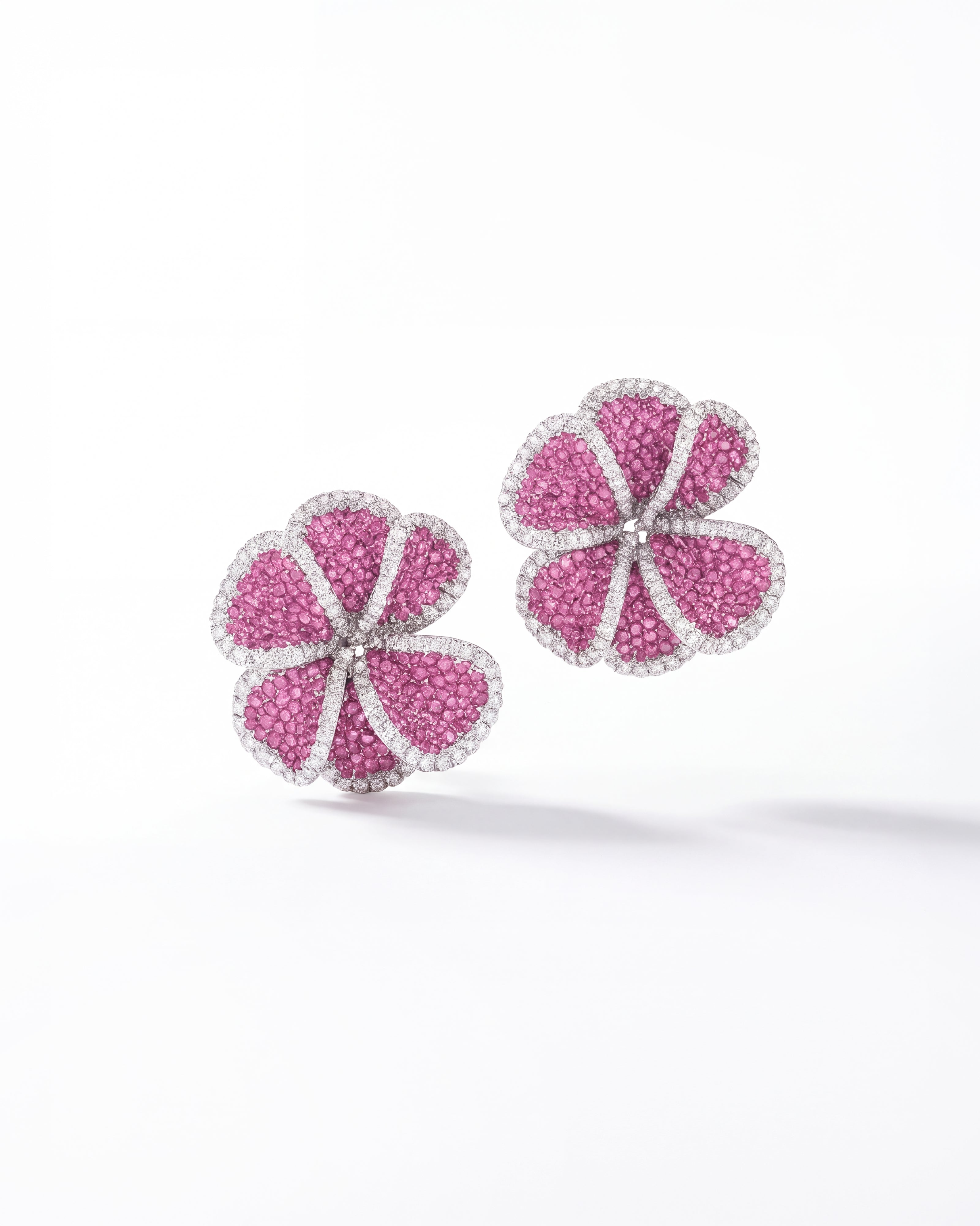 Hydrangea Earrings (Ruby)