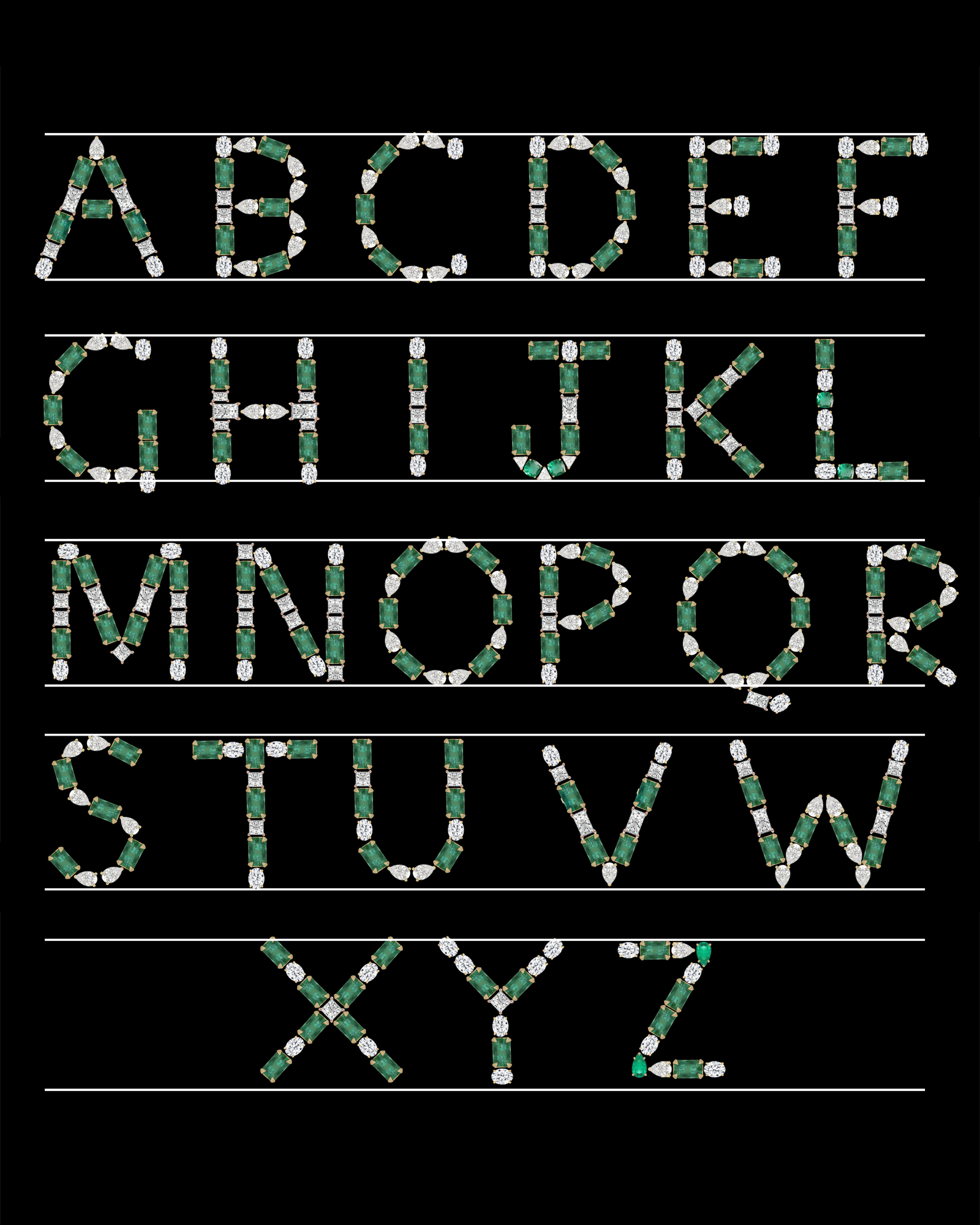 Emerald Initial Pendant