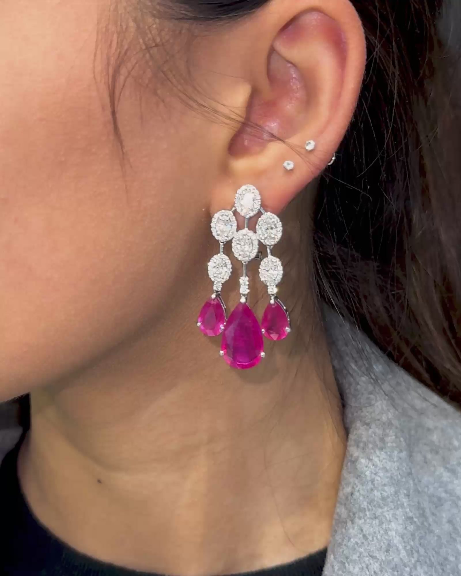 Ruby Waterfall Earrings