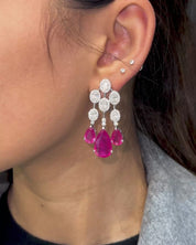 Ruby Waterfall Earrings