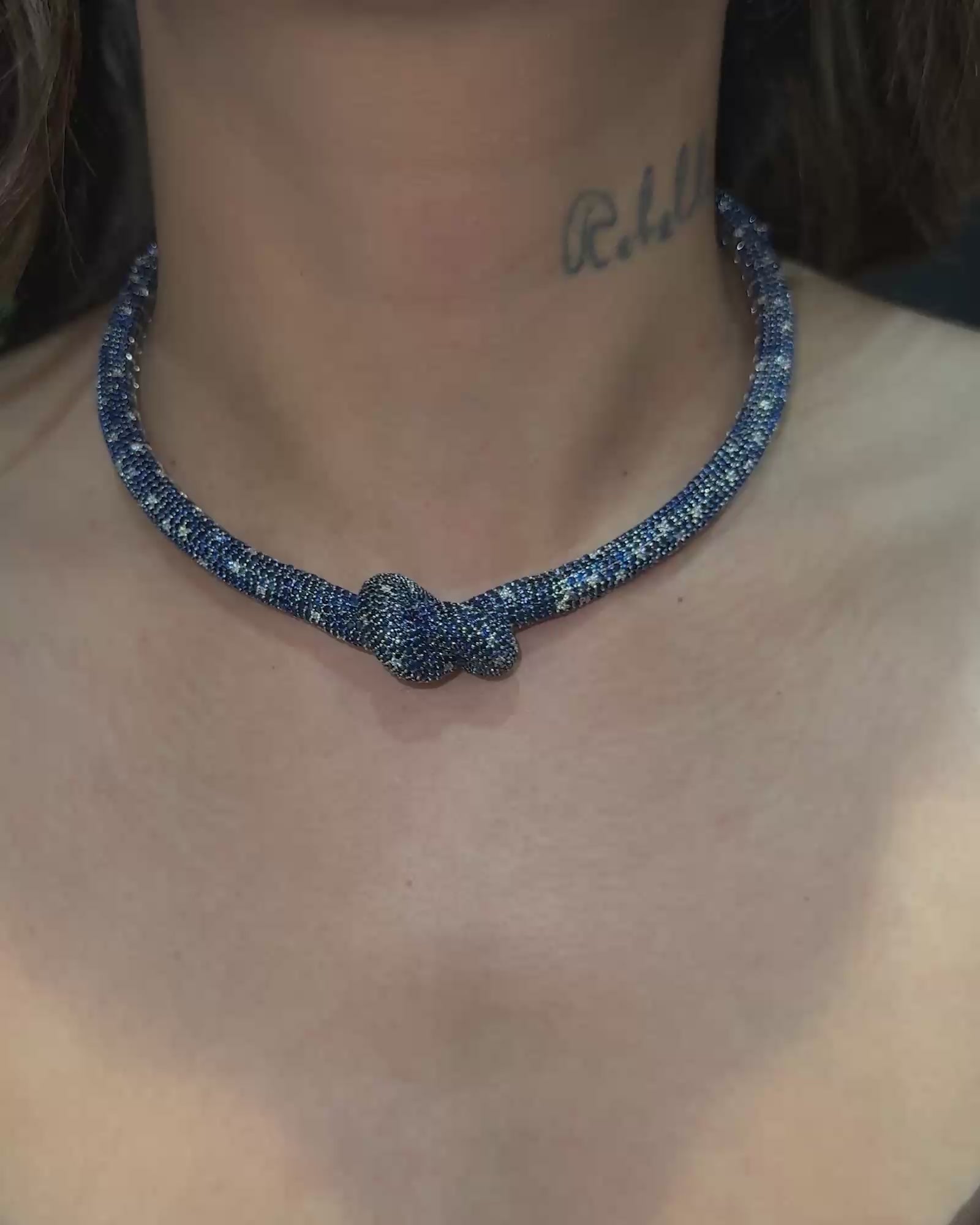 Sapphire Knot Choker