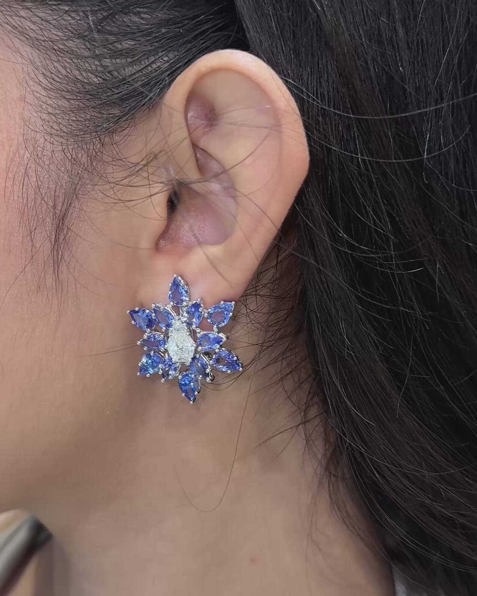 Tanzanite Star Earrings