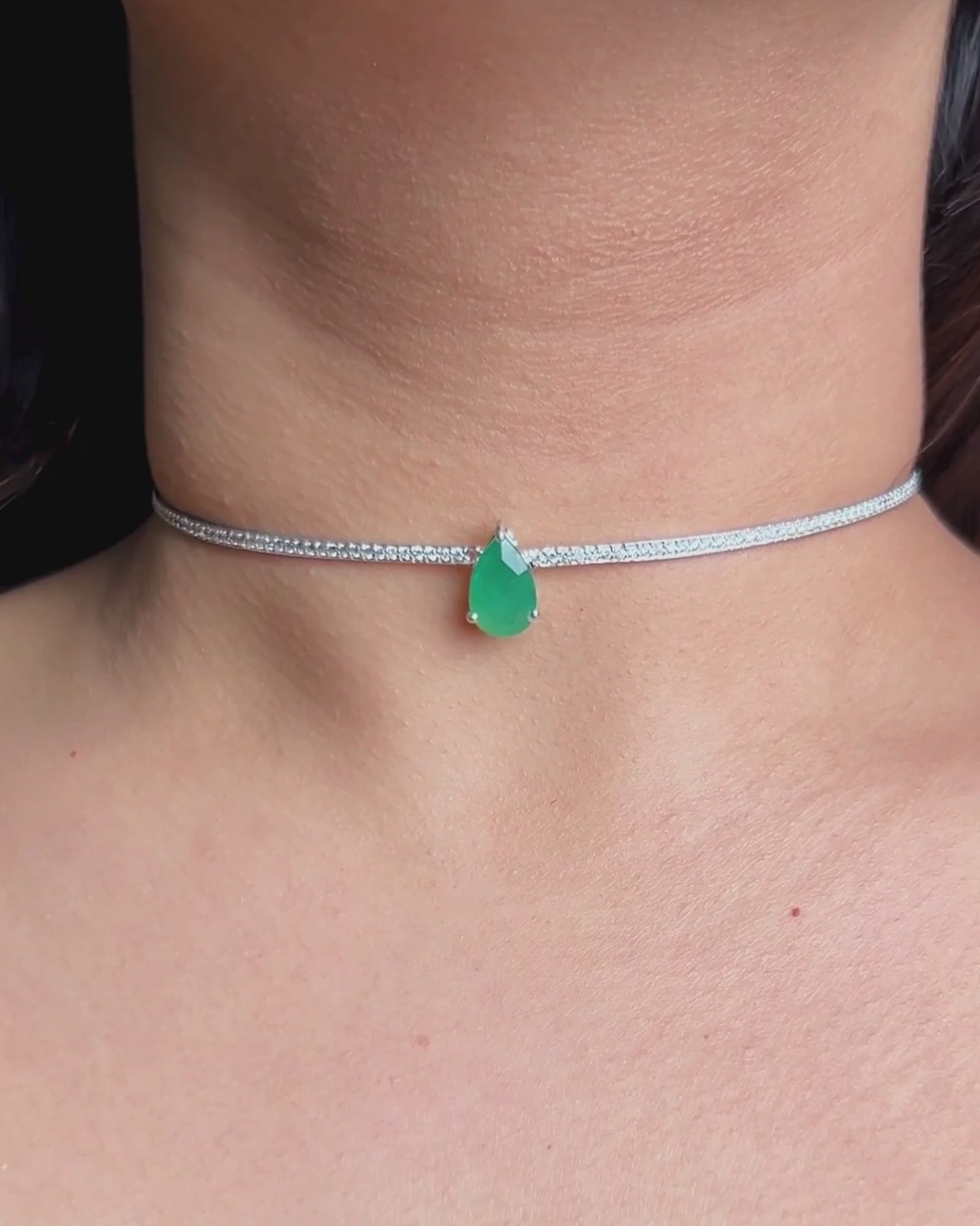 Emerald Drop Choker