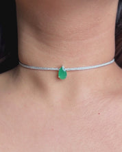 Emerald Drop Choker