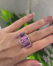 Crown Kunzite Ring