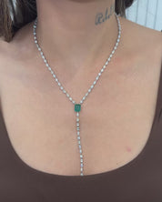 Emerald Core Lariat Necklace
