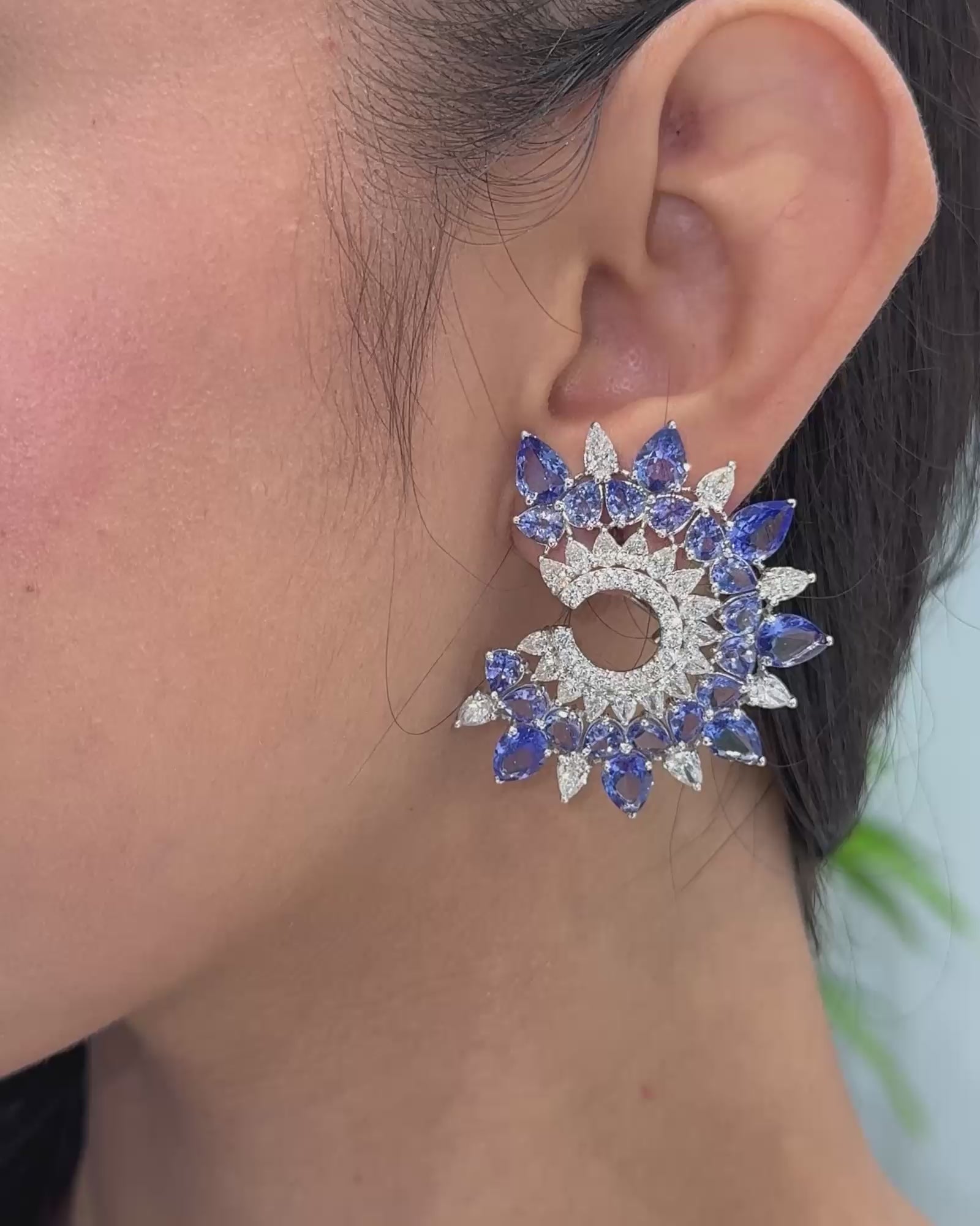 Sunburst Earrings (Tanzanite)