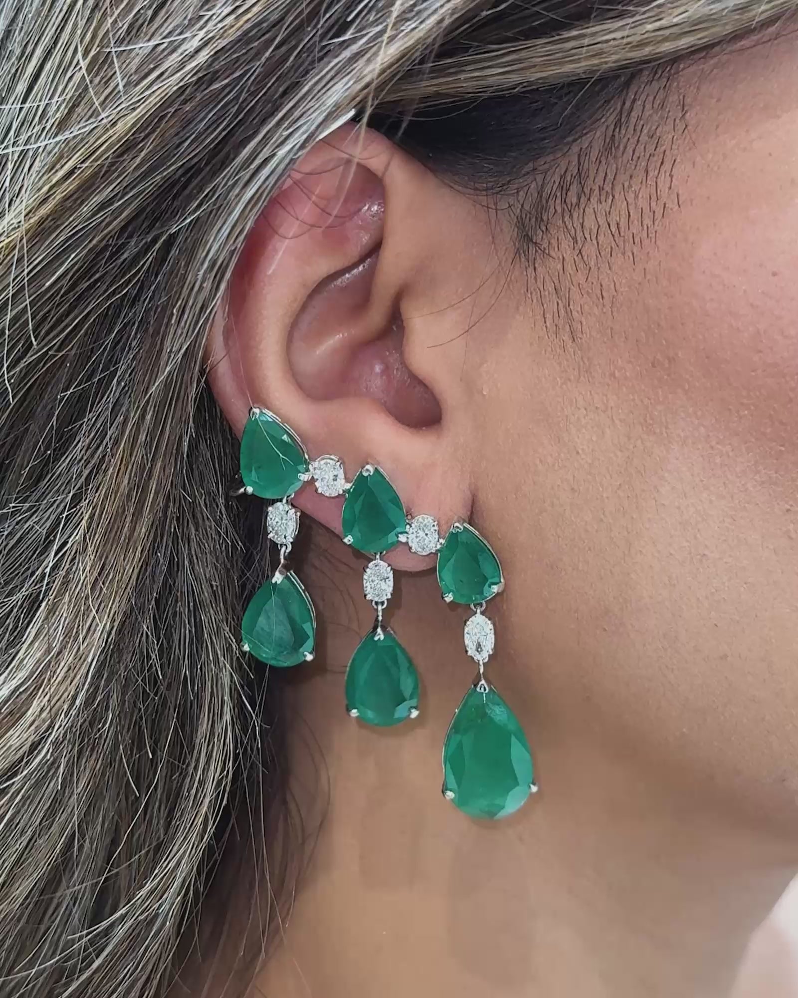Emerald Drip Earrings