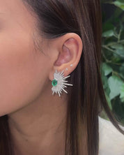 Emerald Spike Studs