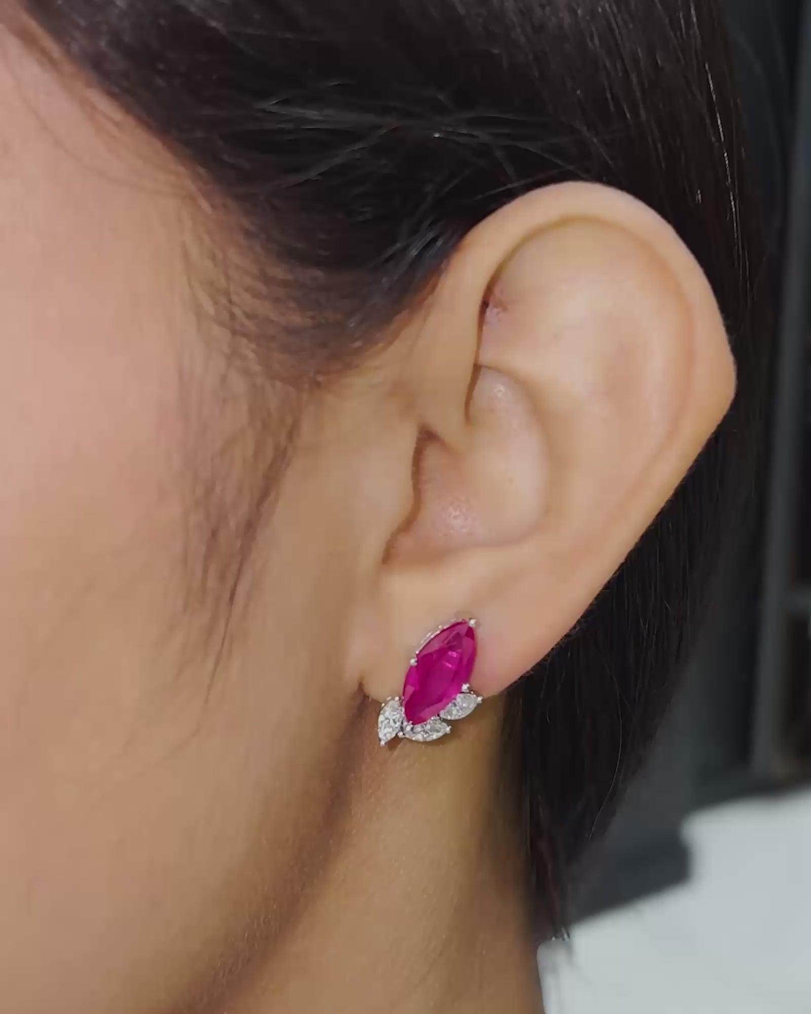 Ruby Leaf Earrings