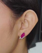 Ruby Leaf Earrings