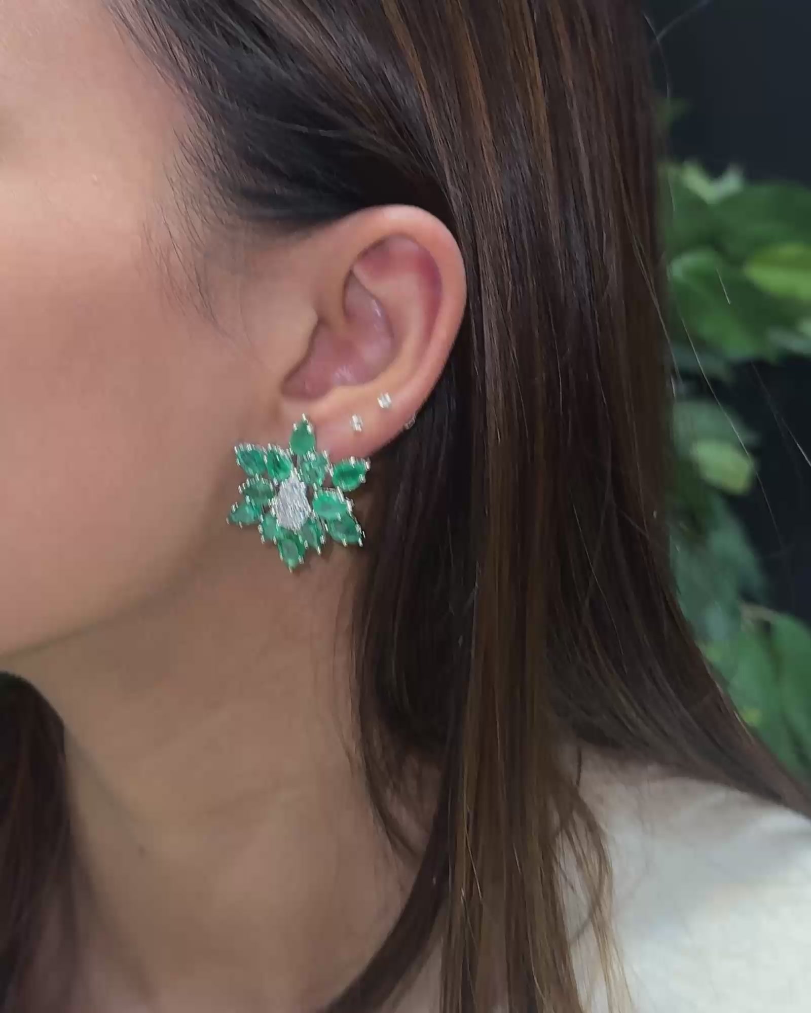 Emerald Star Earrings