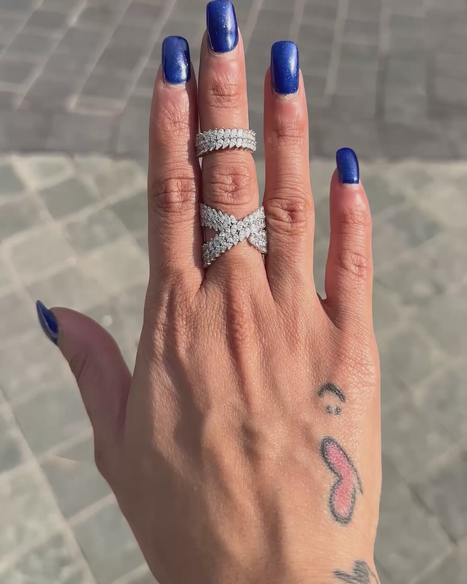 Swish Cross Diamond Ring