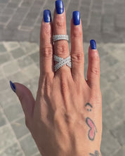 Swish Cross Diamond Ring