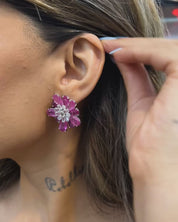 Ruby Daisy Earrings
