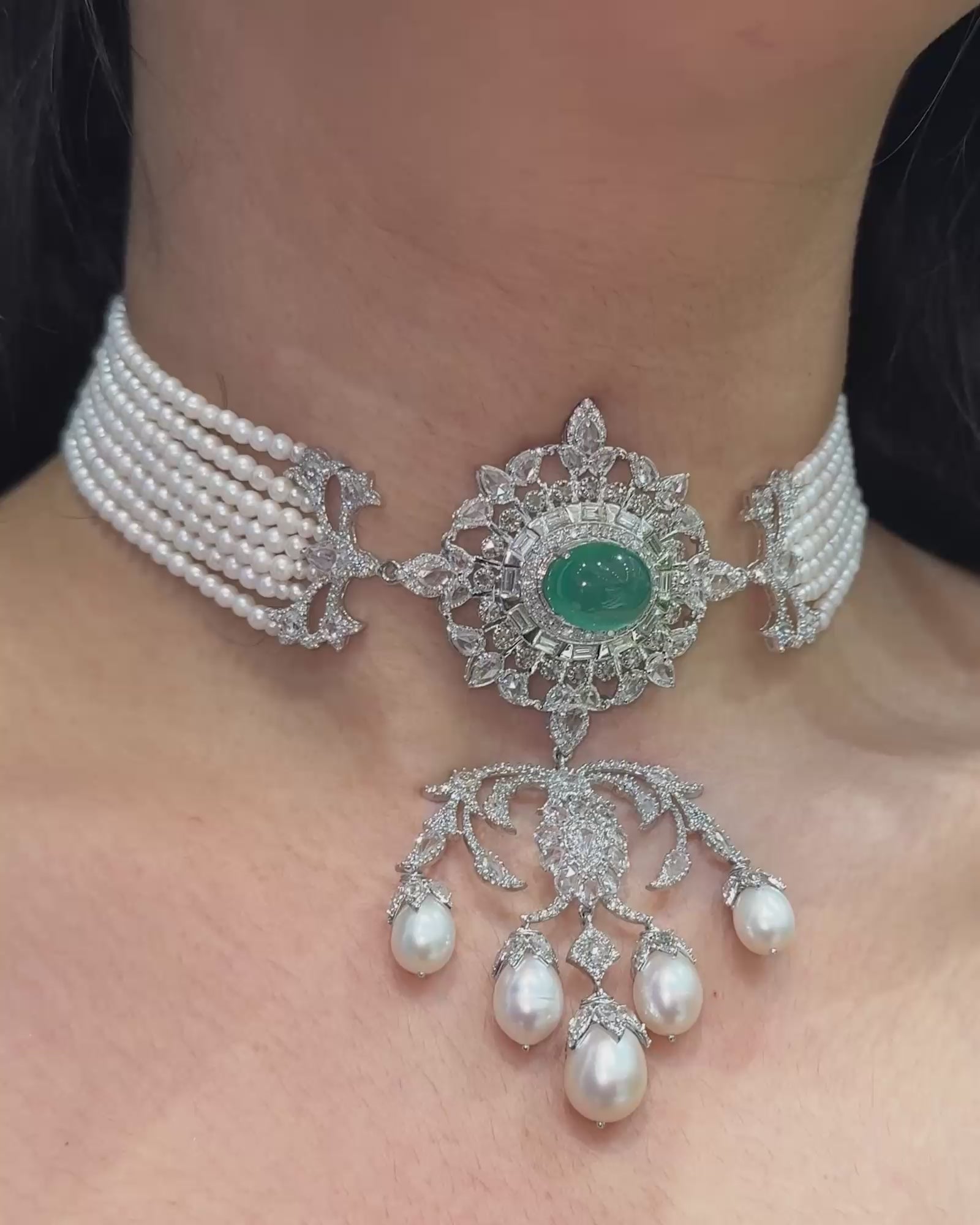 Flower Garden Pearl Choker