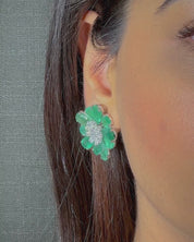 Emerald Daisy Earrings