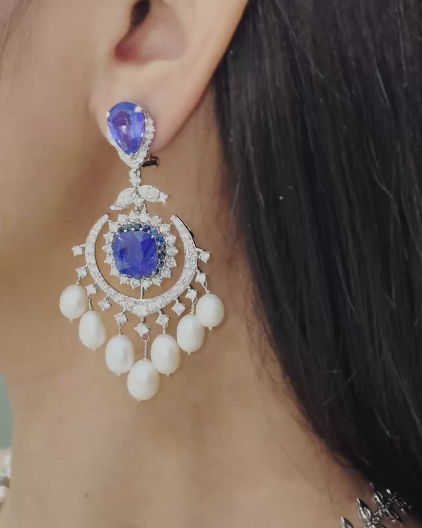 Tanzanite Eclipse Earrings