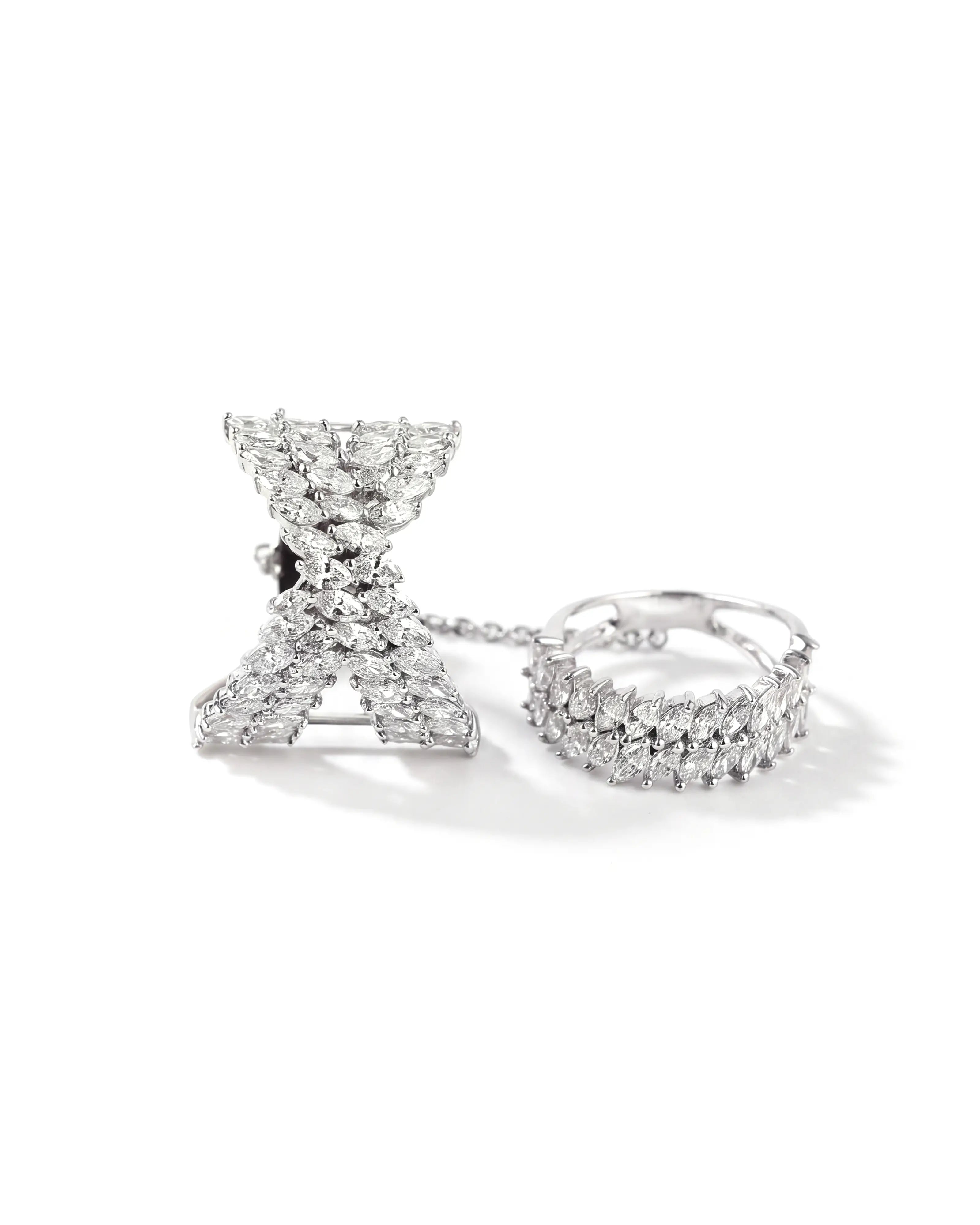 Swish Cross Diamond Ring