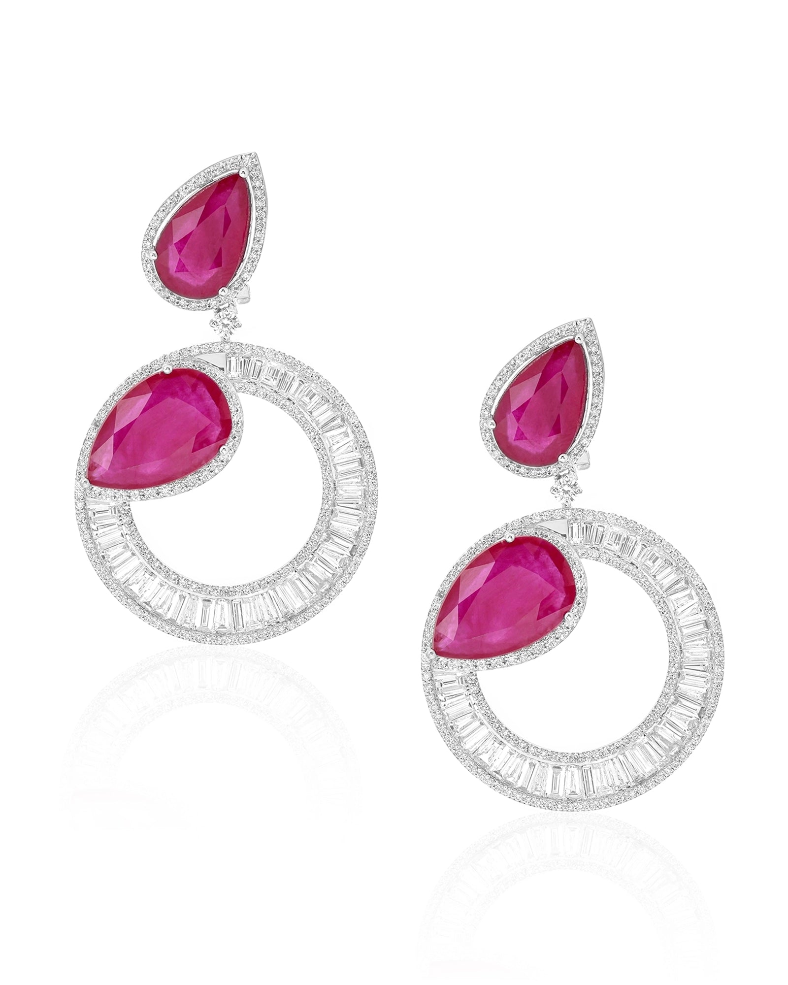 Ruby Halo Earrings