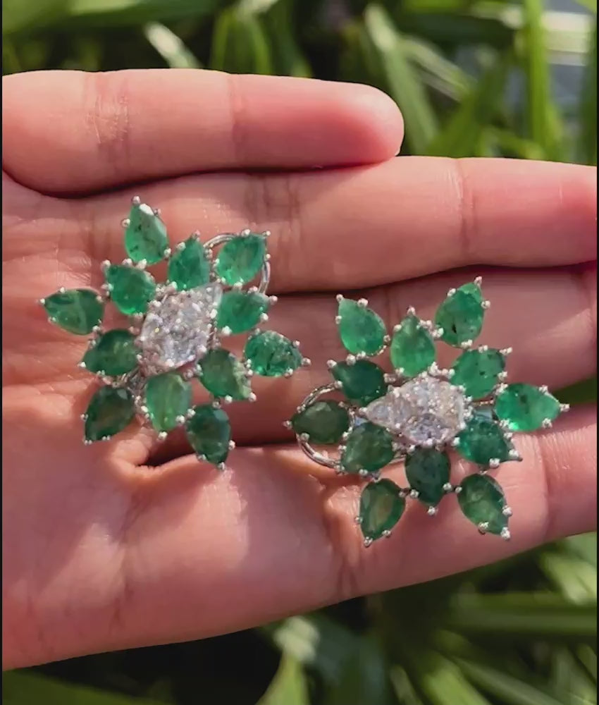 Emerald Star Earrings